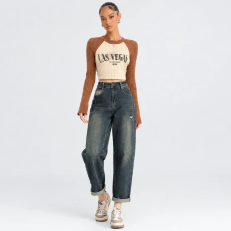 Water Washed Hole Jeans