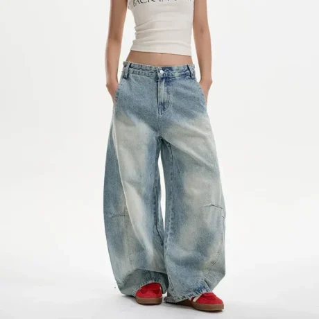 Washed Distressed Machete Jeans